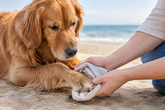 Come togliere la sabbia dalle zampe del cane - PawFRESH Shop